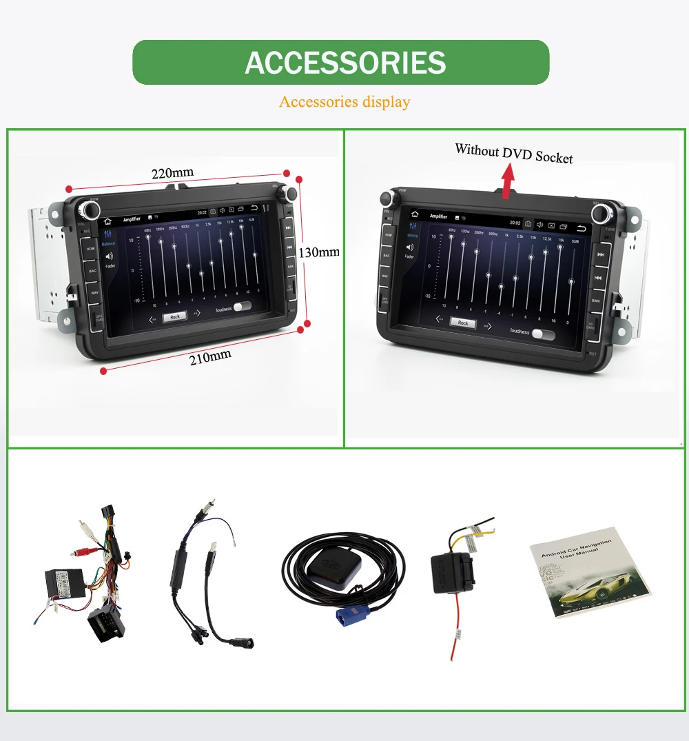 Bonroad 2din Android автомобильный мультимедийный плеер ForVW для Passat Seat Skoda rapid Bora gps навигация радио плеер(без dvd