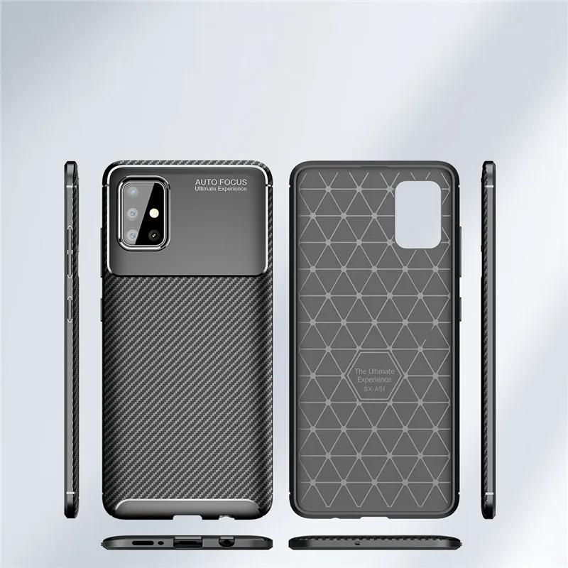 carbon fiber case for samsung galaxy a51 cover soft protective housings phone bumper for samsung galaxy a51 5g case funda etui free global shipping