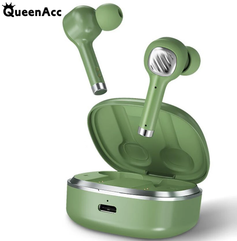 

QueenAcc Bluetooth Headphone TWS Touch Control Sport Headset HiFi Stereo Earbuds Cute Girls Gift CVC8.0 Noise Canceling Earphone