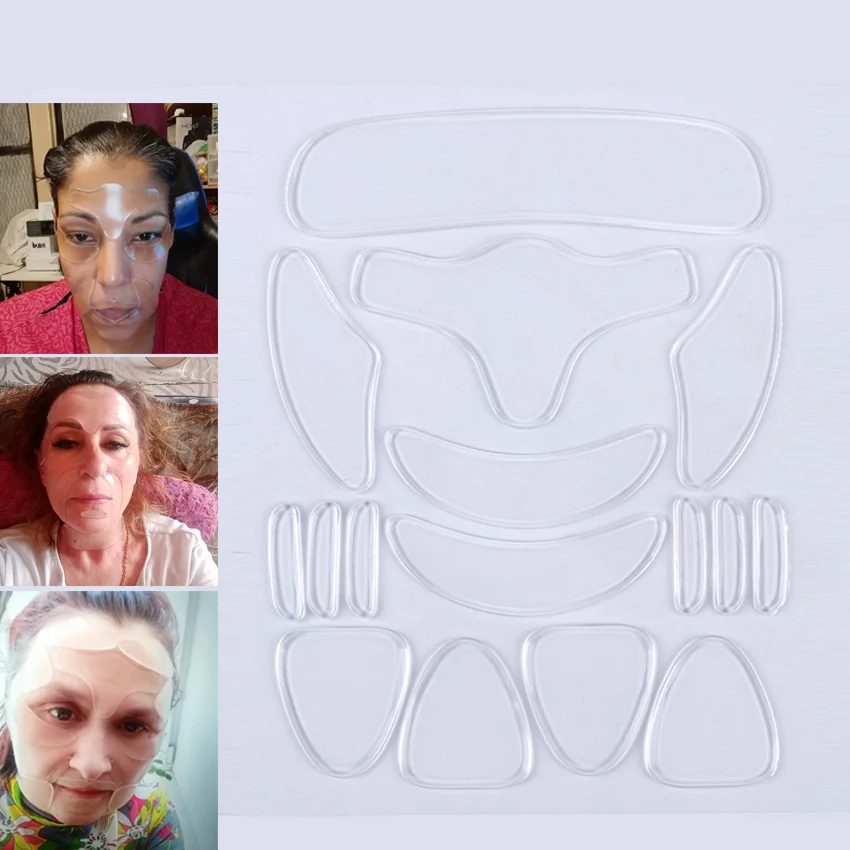 16 PCS/Set Reusable Silicone Wrinkle Removal Sticker Face Forehead Neck Eye Pad Anti Aging Patch Mask Skin Care Tools |