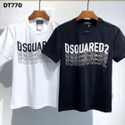 Футболка DSQUARED2 с надписью для мужчин и женщин, аутентичная уличная футболка из чистого хлопка в стиле хип-хоп, с коротким рукавом и круглым вырезом, D1145210