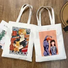 Kyo Cat корзина с фруктами аниме Мультяшные сумки на плечо Повседневная сумка для покупок для девушек женская элегантная Холщовая Сумка