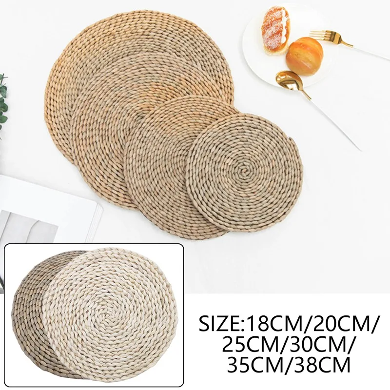Натуральная водная Тыква 35 см плетеная подстилка Круглый тканый коврик из
