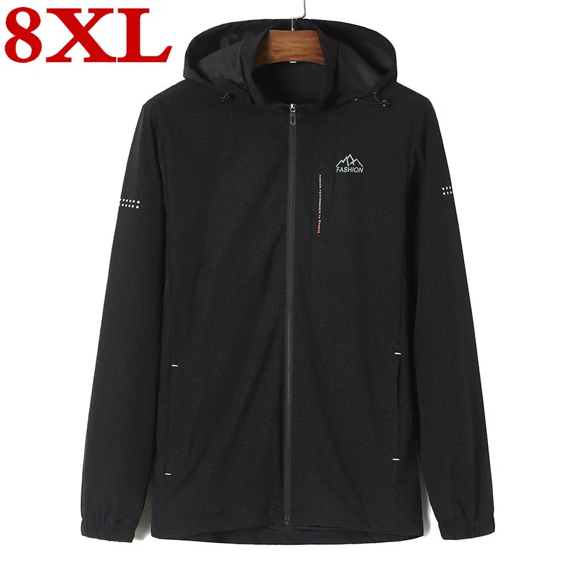 Тонкие куртки большого размера плюс 8XL 7XL 6XL для весны и осени Мужская однотонная