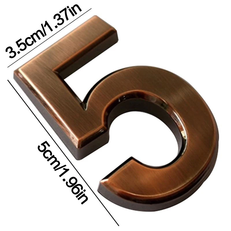 Bronze 3D Digits 0-9 Number Sticker Plating Digital Metal Building Door Address Floor Hotel Plate Sign | Обустройство дома