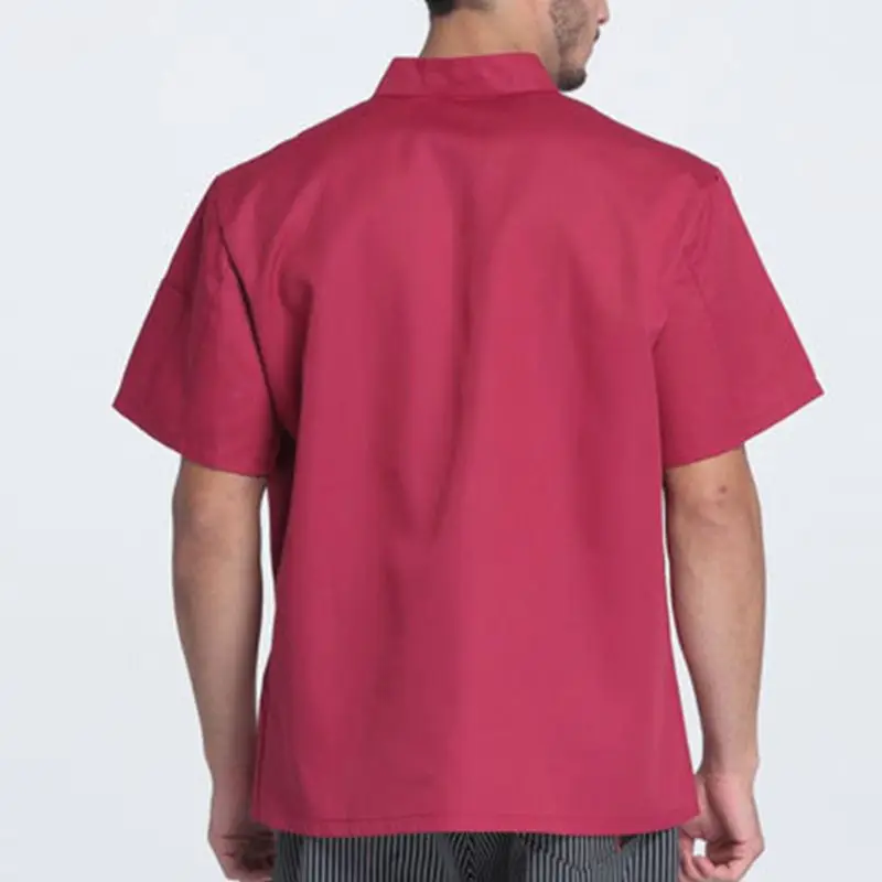 

Unisex Hotel Kitchen Uniform Short Sleeve Single-Breasted Chef Working Jacket