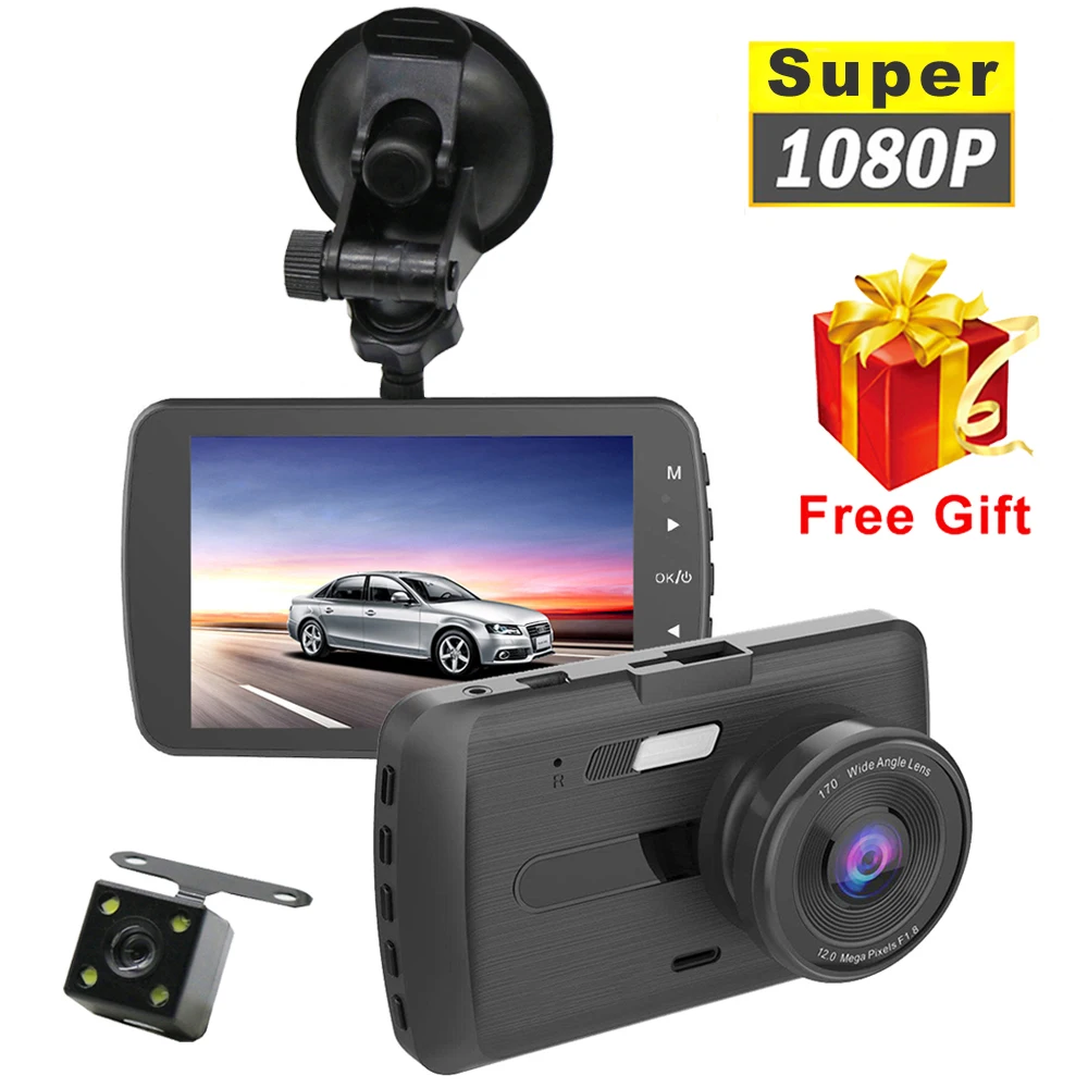 Full 1080P видеорегистратор Автомобильный с углом обзора 170 ° циклическая запись