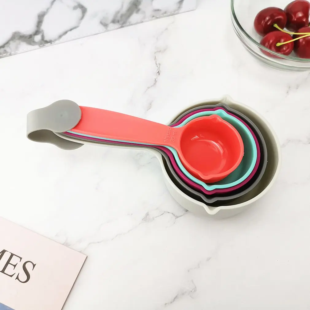 

5pcs/set Measuring Spoons Colorful Plastic Measure Spoon Useful Sugar Cake Baking Spoon Kitchen Measuring Tools