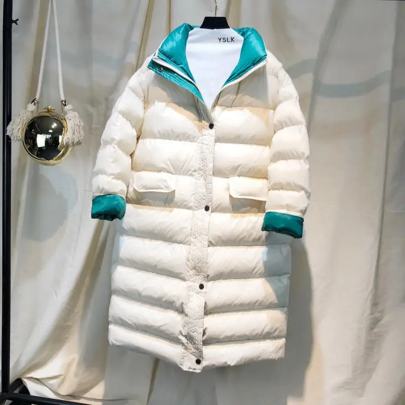 Women Winter Long Coat New Ultra Light White Duck Down Jacket Female Slim Puffer Windproof | Женская одежда