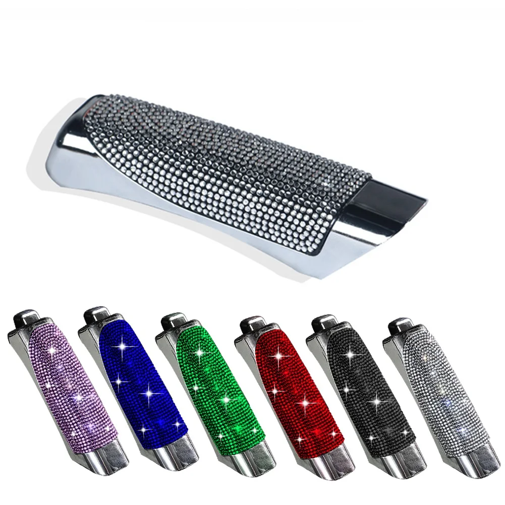 

Universal Car Handbrake Protect Cover Styling Diamond Rhinestone Decor High Quality ABS Anti Slip Bling Car Accessories Interior