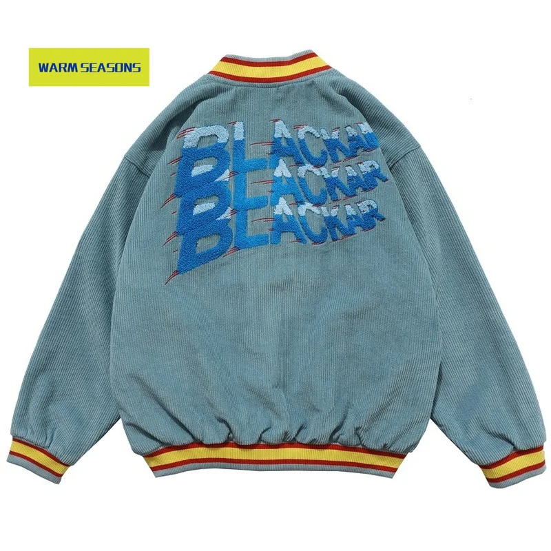 

Baseball Jacket Men Towel embroidery Casual Hip Hop Mens cotton Jacket Fashion Coat Streetwear tops