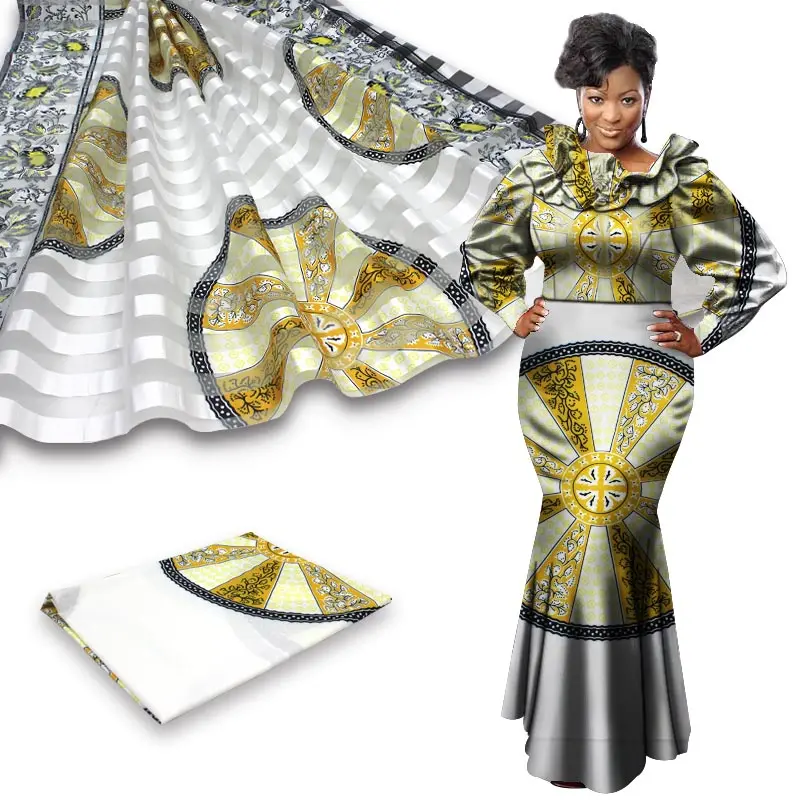 Женская лента из органзы с Африканским принтом тканевая 4 Ярда подходит к 2 ярдам