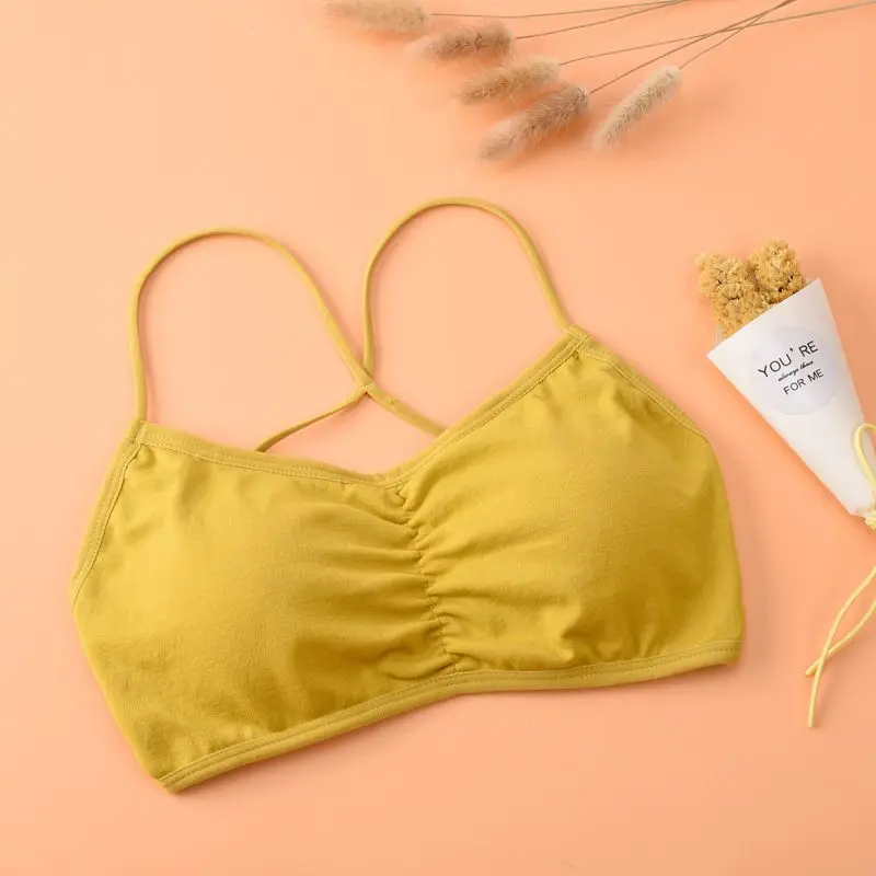 Женский бесшовный бюстгальтер однотонный без косточек с перекрестной спинкой