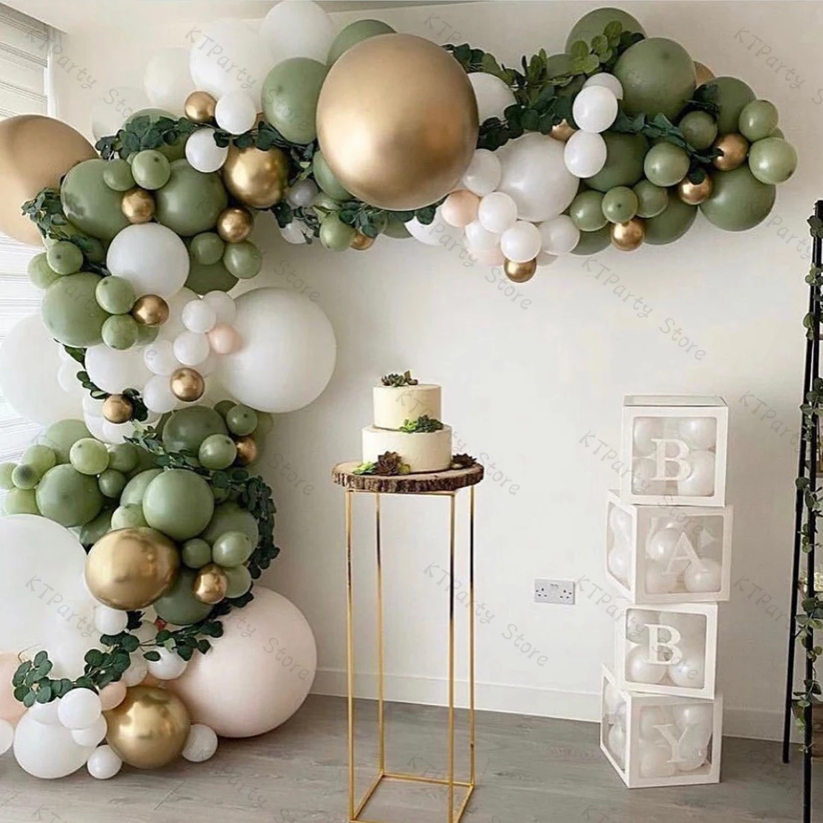 161pcs Balloon Garland Arch Kit Wedding Decoration Sage Green Gold Latex White Birthday Party Baby Shower Decor | Дом и сад