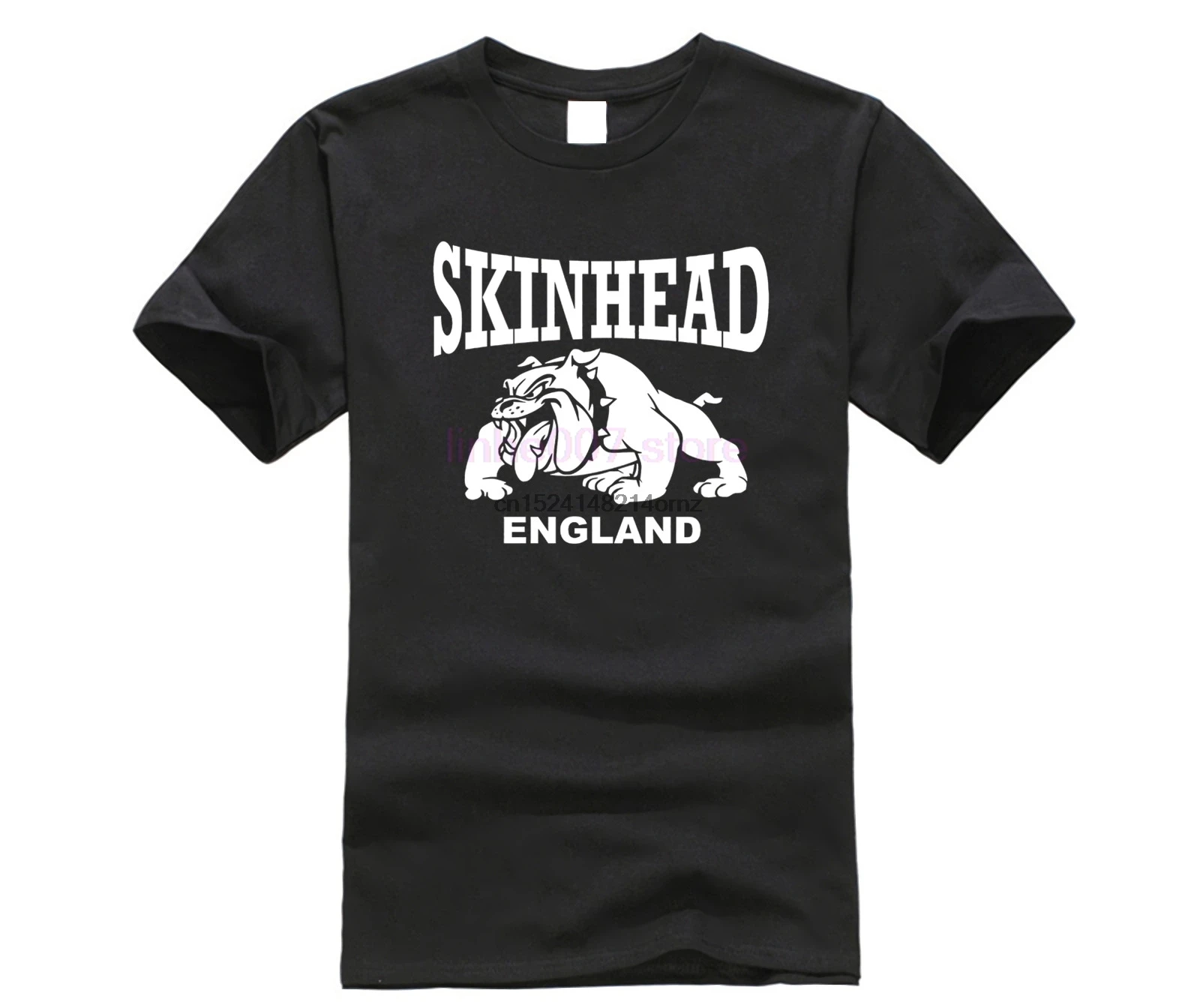 Мужская футболка с надписью Skinhead черная в английском стиле лето 2019 | Футболки на