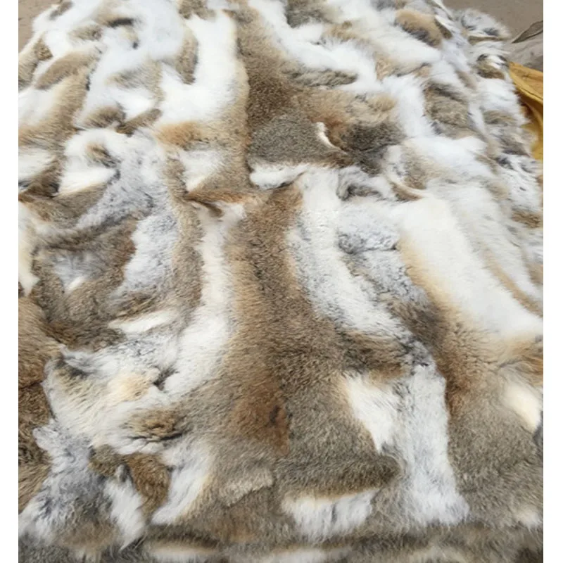 Natural real genuine rabbit Fur Blanket leather Soft plate Mattress Clothing fabric Handmade Sewing material Home Decoration images - 6