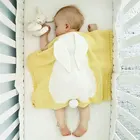 Детское одеяло с мультяшным Кроликом, осенне-зимнее детское постельное белье, искусственное акриловое одеяло для новорожденных 0-24 месяцев