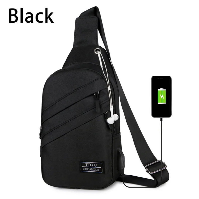 Litthing Men Waterproof Bags Fashion Outdoor Male Crossbody Bag With Interface Fashion Sports Packs Anti-theft Men Chest Bags