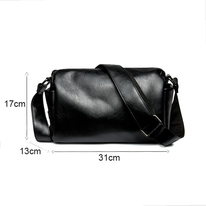 

Men's Fashion Handbag PU Leather Messenger Bag Casual Shoulder Bag Mobile Phone Bag Travel Black Small Bag
