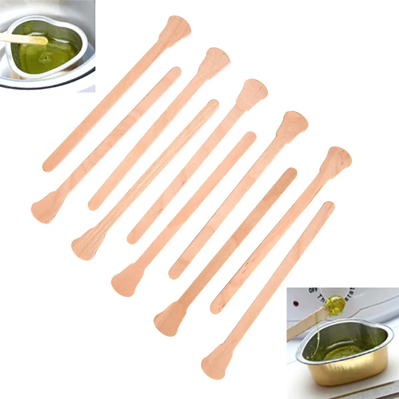 

50Pcs Wooden Disposable Bamboo Sticks Waxing Wax Spatula Tongue Hair Removal Cream Stick For Waxing Body Hair Care
