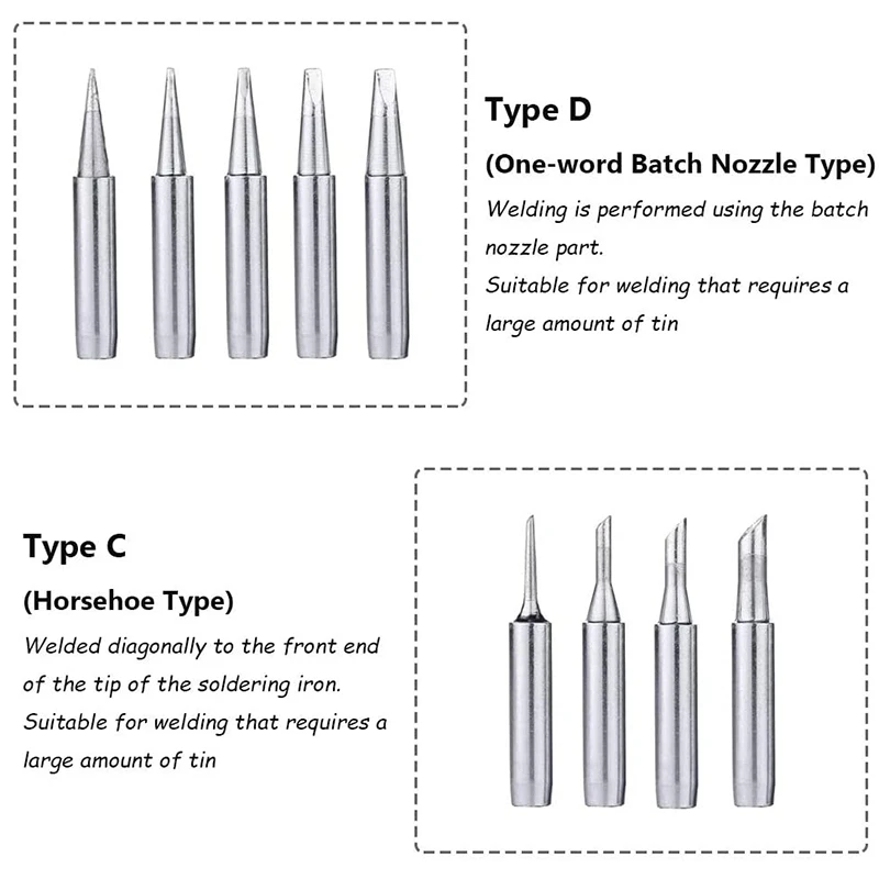

17Pcs Soldering Tips Kit 900M Lead-Free Solder Iron Tip Welding Replacement Accessories for Hakko Yihua Solder Station