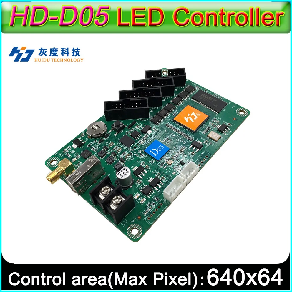 NEW HD-D05 Full-color LED Sign Controller, U-disk / WiFi communication, Strip-type screen Full color image, text control card.