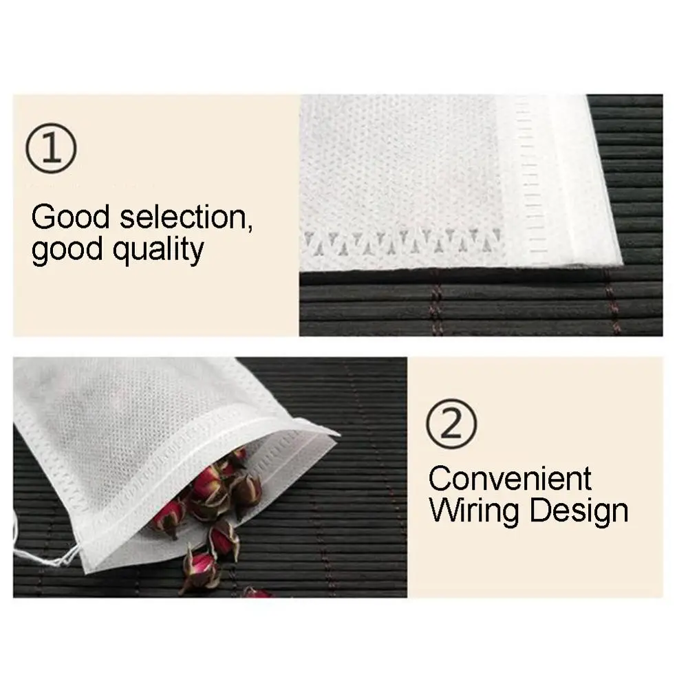 100 шт. одноразовые нетканые пакеты для чая|Одноразовые чайные пакетики| |