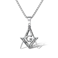 women men jewelry freemason masonic necklaces charm bling compass hip hop believer accessories gift for fans