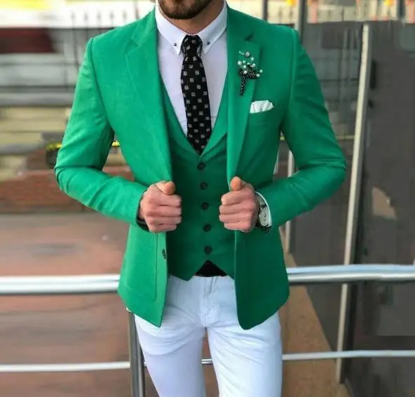 Модные королевские синие смокинги жениха тупый отворот Slim Fit Groomsman Свадебные для