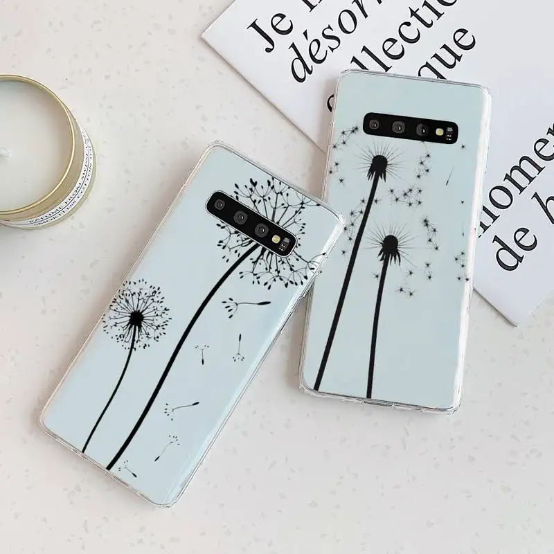 

Dandelion art pattern Phone Case Transparent For Samsung Galaxy A S Note 9 11 10 51 50 71 70 80 20 21 30s ultra plus