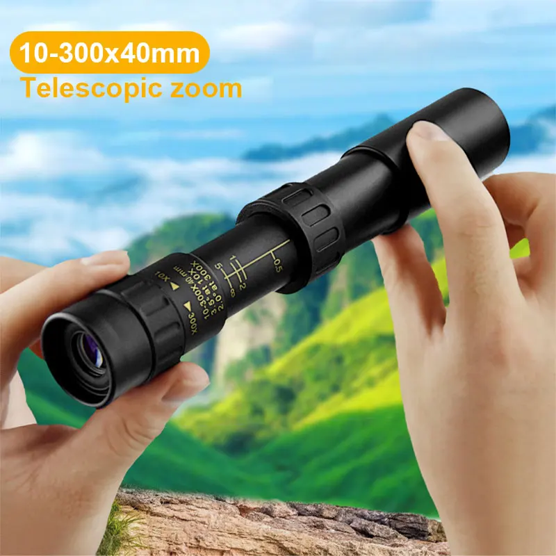10-300x4 0 фотоскоп с супер зумом Монокуляр качественный окуляр портативный охотничий смартфон ночное видение бинокль