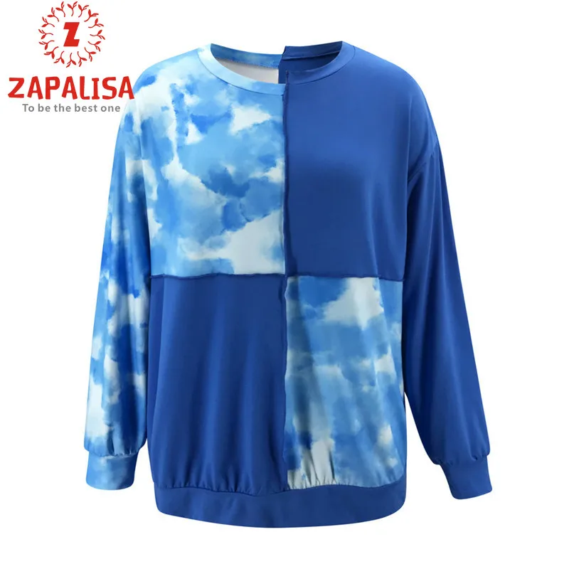

Fashion Spring Autumn T-Shirts for Women Patchwork Color Matching Design O-Neck Long Sleeve Casual Loose Pullovers Top