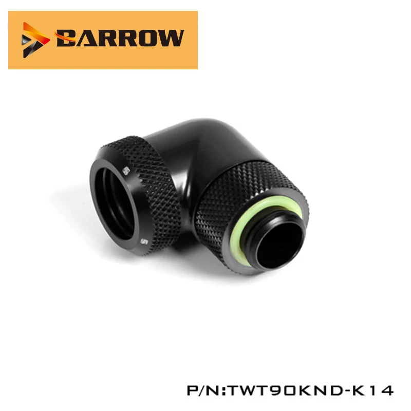 

Barrow TWT90KND-K14, pc water cooling 90 Degree Rotary Hard Tube Fittings, G1/4 Adapters for OD12mm / OD14mm Hard Tubes