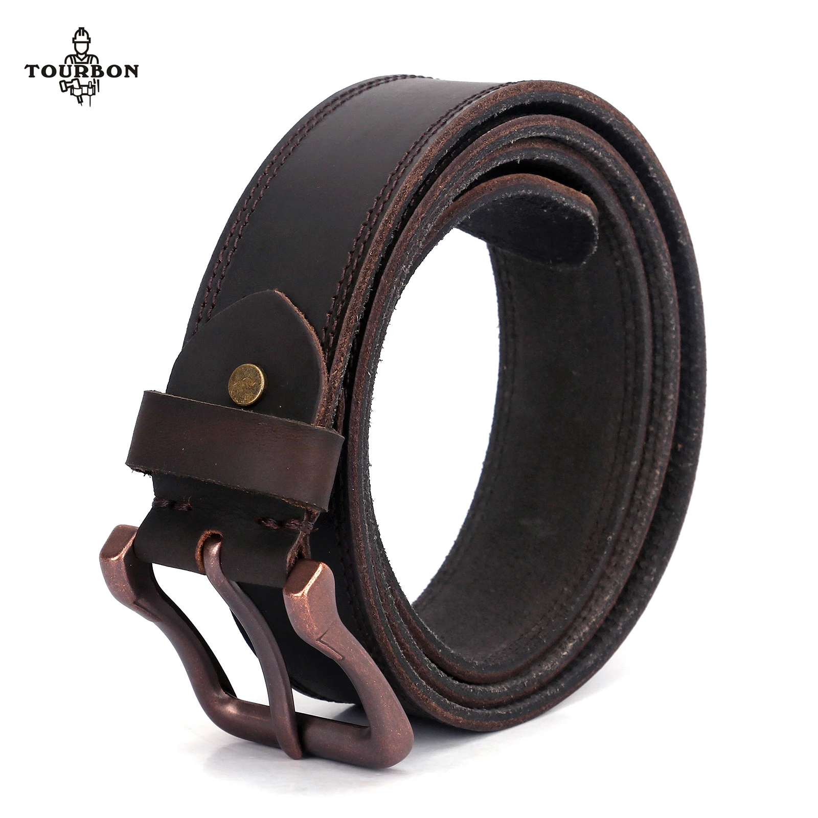 

Tourbon Vintage Top Grain Leather Ranger Tool Work Belt Workshop Belts 1.5'' Wide Heavy Duty Men Waist Belts