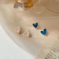 fashion geometric acrylic temperament contracted lovely heart stud earrings for women 2020 trendy jewelry wholesale