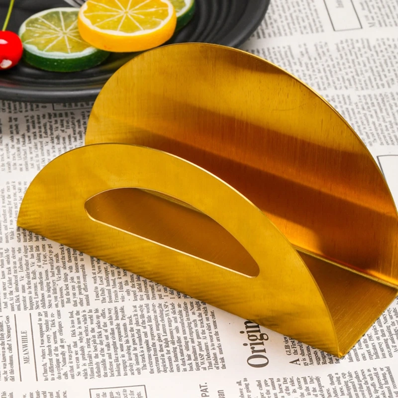 

Stainless Steel Napkin Holder Tissue Rack Box Paper Serviette Dispenser Desktop Dining Table Kitchen Decor
