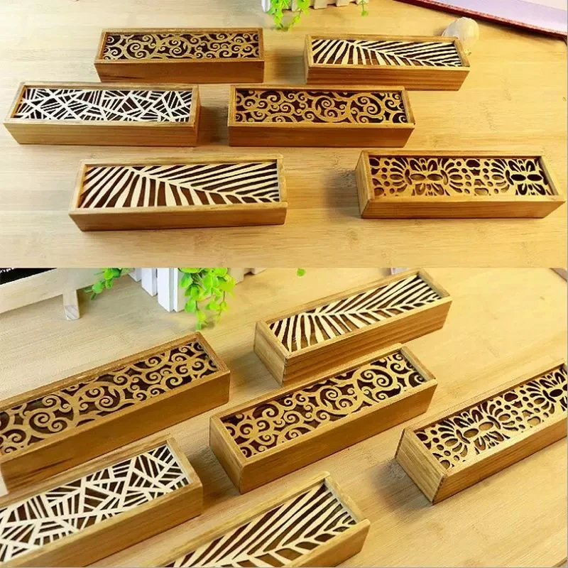 50 шт. винтажный стиль удобный полый Деревянный чехол-карандаш коробка для