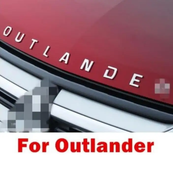 Для Mitsubishi Outlander хром автомобиль 3D буквы капюшон Эмблема Логотип для слова