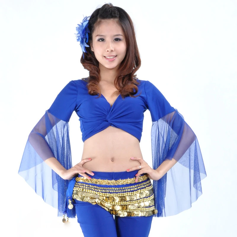 

Cheap Butterfly Sleeve Dance Top Belly Dance Practice Costume Top For Adult BellyDance Costume