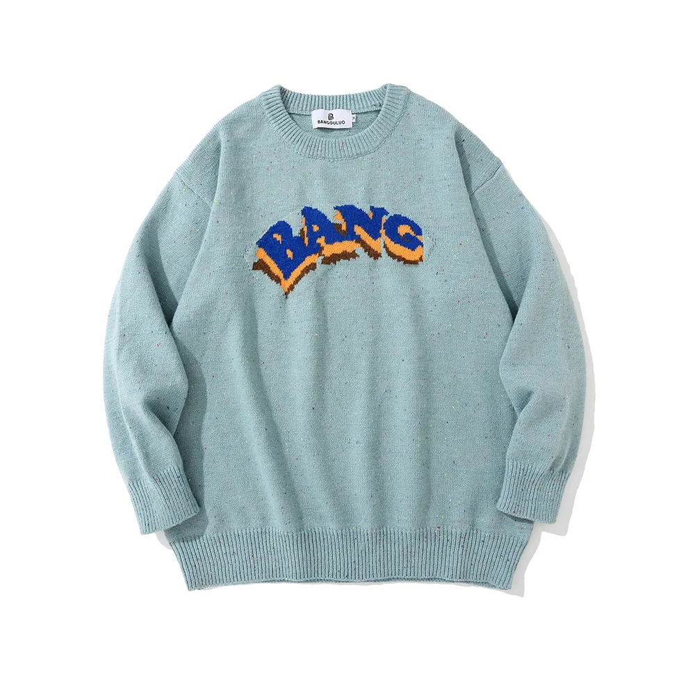 

Letter Patchwork Knitted Jumper Sweaters Pullover Male Streetwear Mens Hip Hop Harajuku Casual Knitwear Fashion Knit Tops Black
