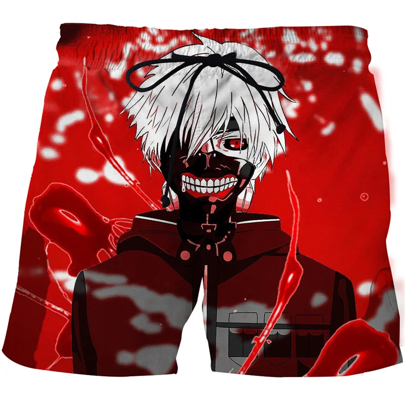

2021 New 3D printing Tokyo Ghoul Print Summer Surfing Beach Shorts Man Travel Board Shorts Anime Shorts Quick Drying Streetwear