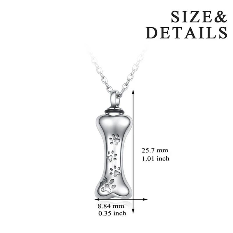 1pcs/2pcs Pet Loss Dog Bone Cremation Urn Pendant Necklace Ashed In Stainless Steel Jewelry | Украшения и аксессуары