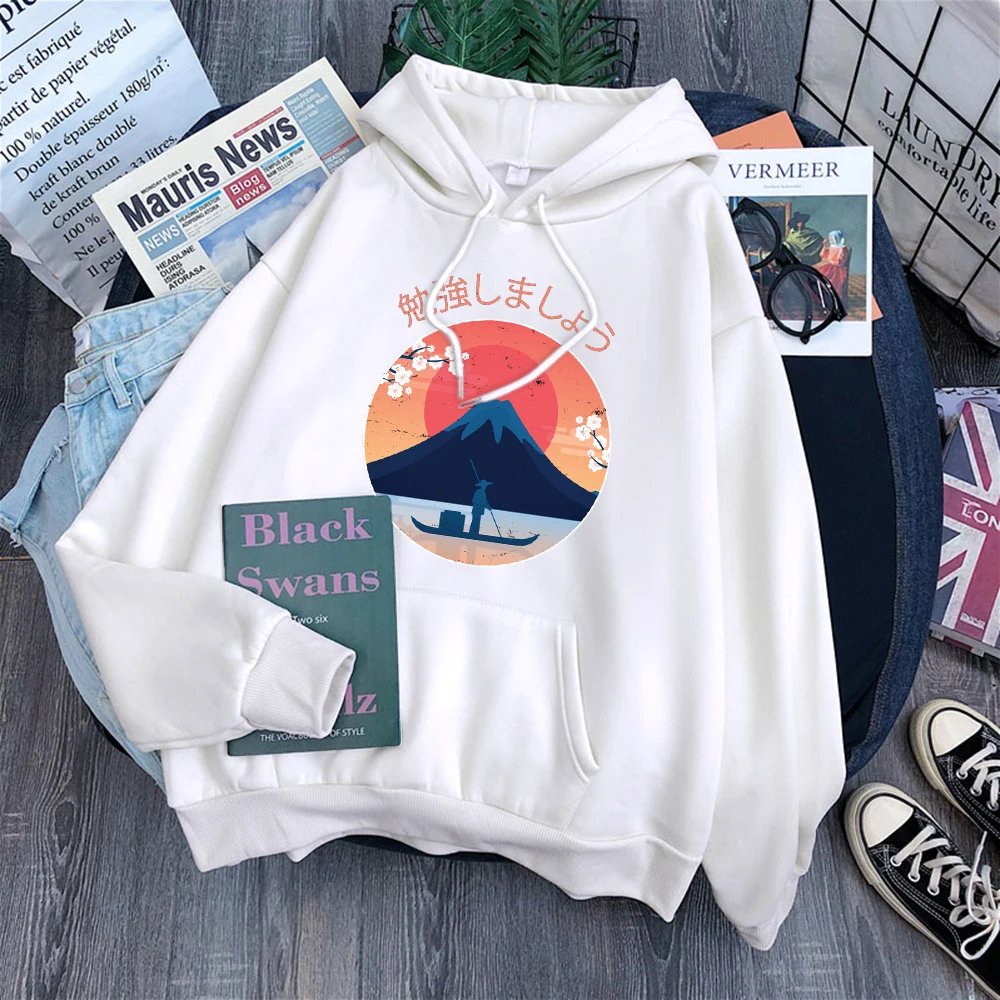 

Женский пуловер в стиле ретро с принтом «закат»