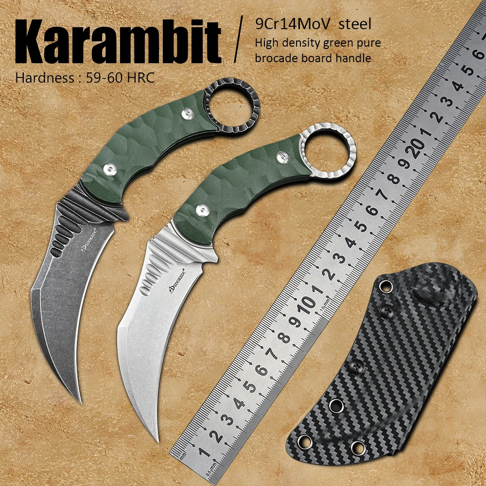 

9Cr14MoV Steel Outdoor Camping Utility EDC Tool Survival Tactical Self Defense Weapons Fixed Blade Hunting Knife Csgo Karambit