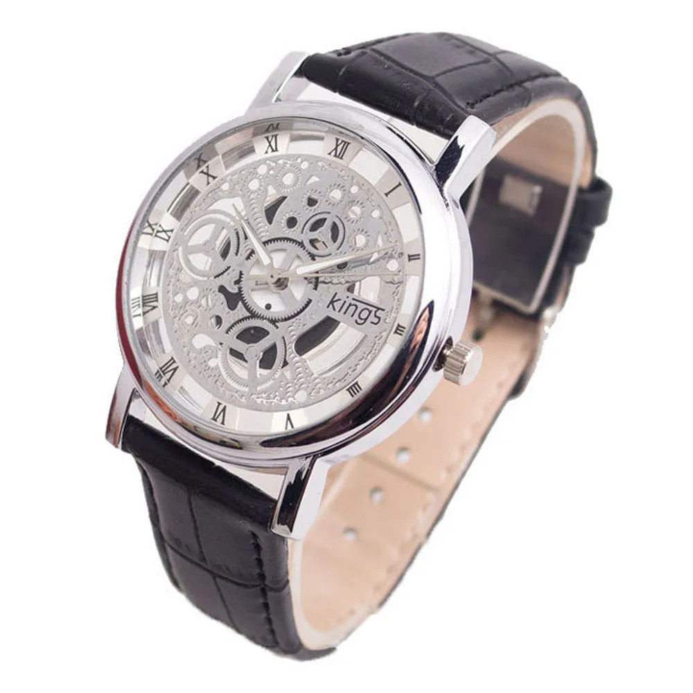 Роскошные брендовые наручные часы с гравировкой мужские и женские скелетоны