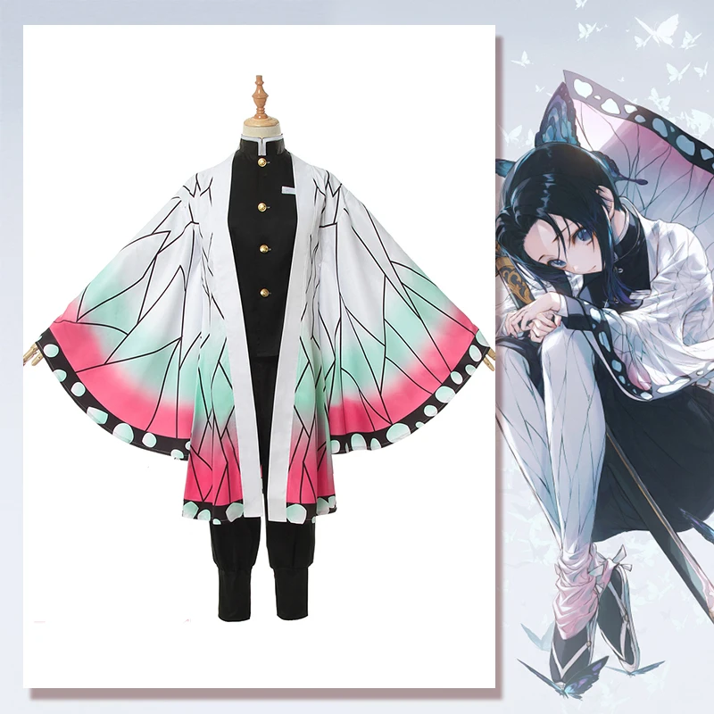 [Фото] аниме демон убийца Kimetsu без Yaiba кохау Shinobu Косплэй костюм кимоно Униформа