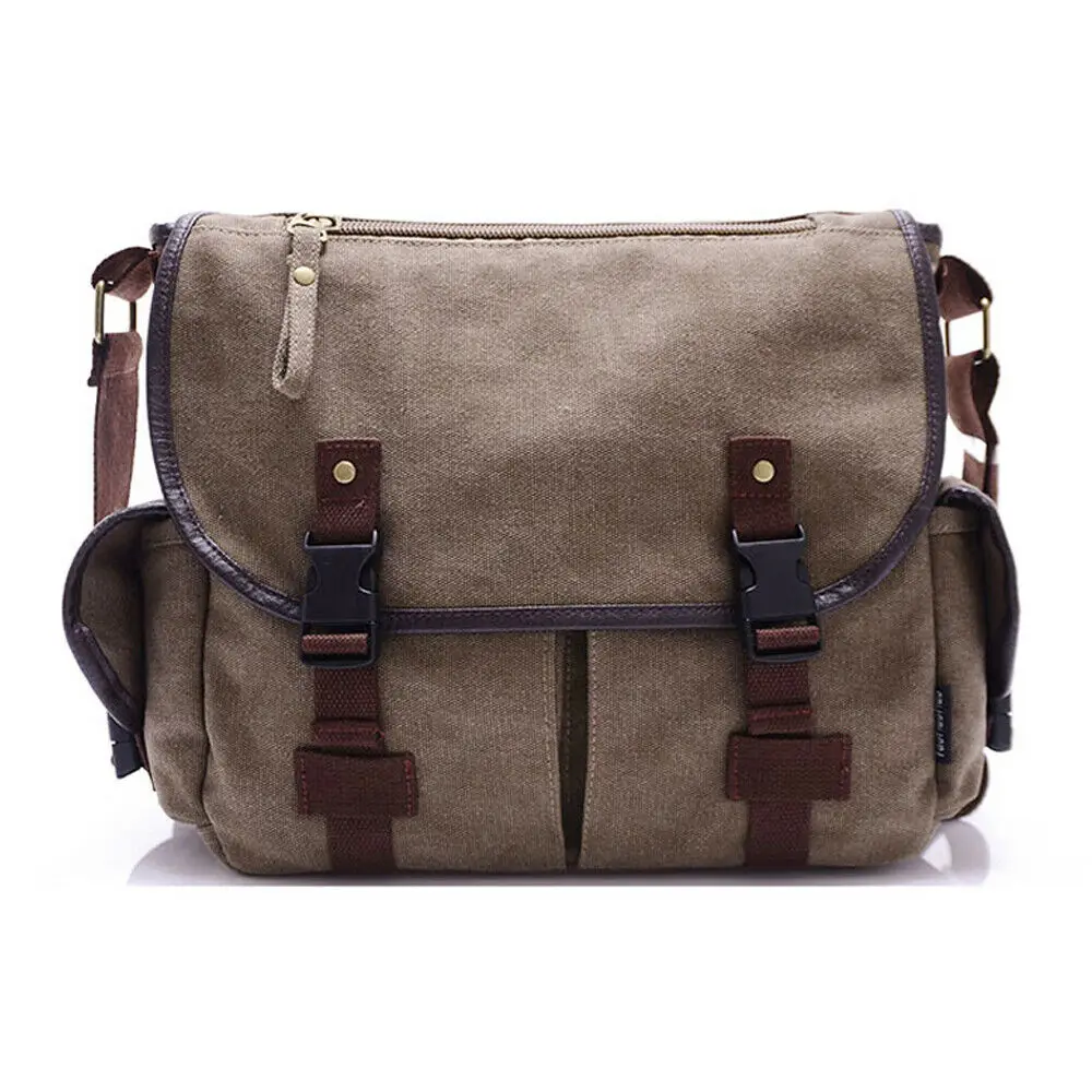Холщовая Сумка на Молнии для мужчин и женщин мессенджер с несколькими карманами