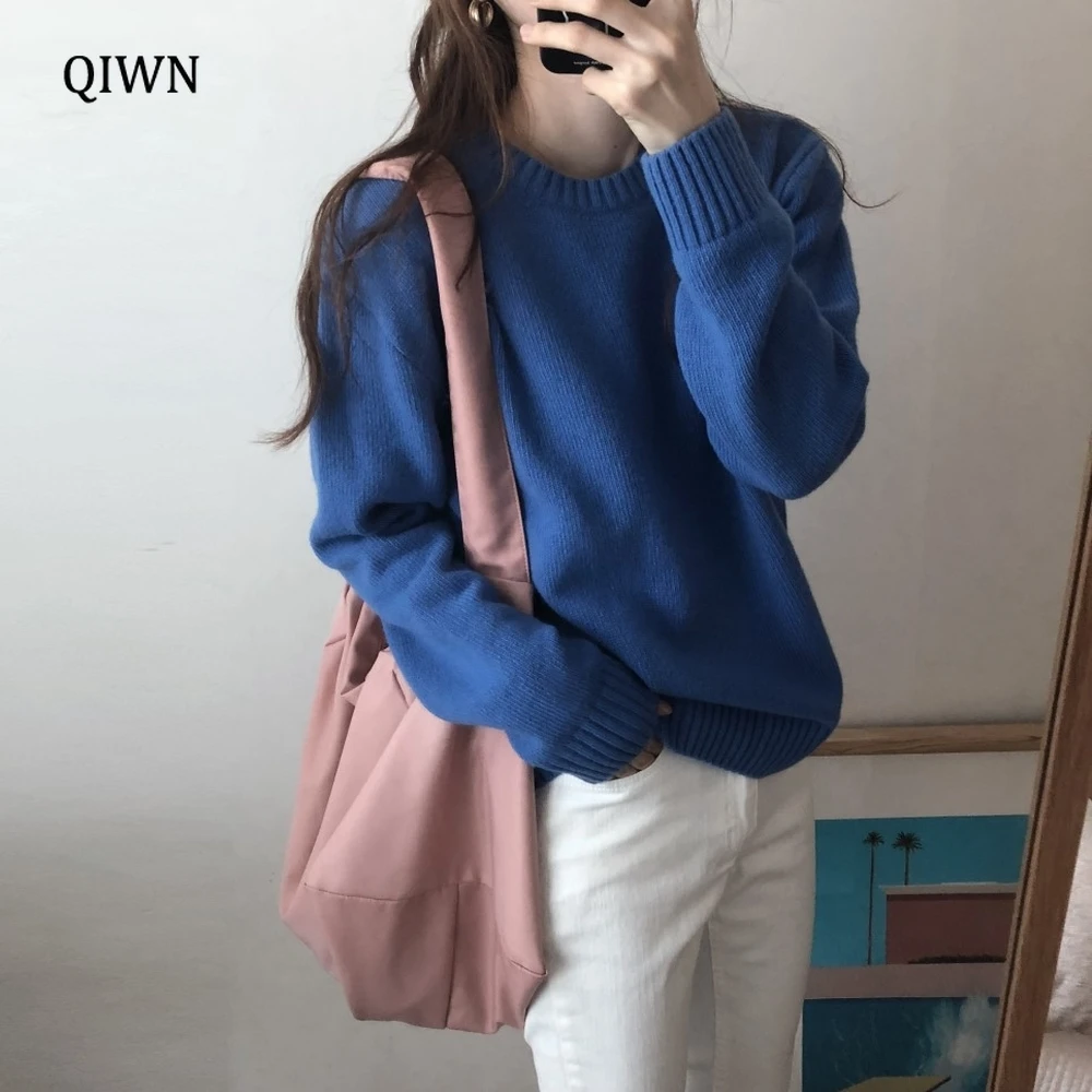 

Women Winter Sweaters Autumn 2021 Pullovers Solid O-Neck Warm Knitted Top Casual Comfortable Fashion New Warm Clothes