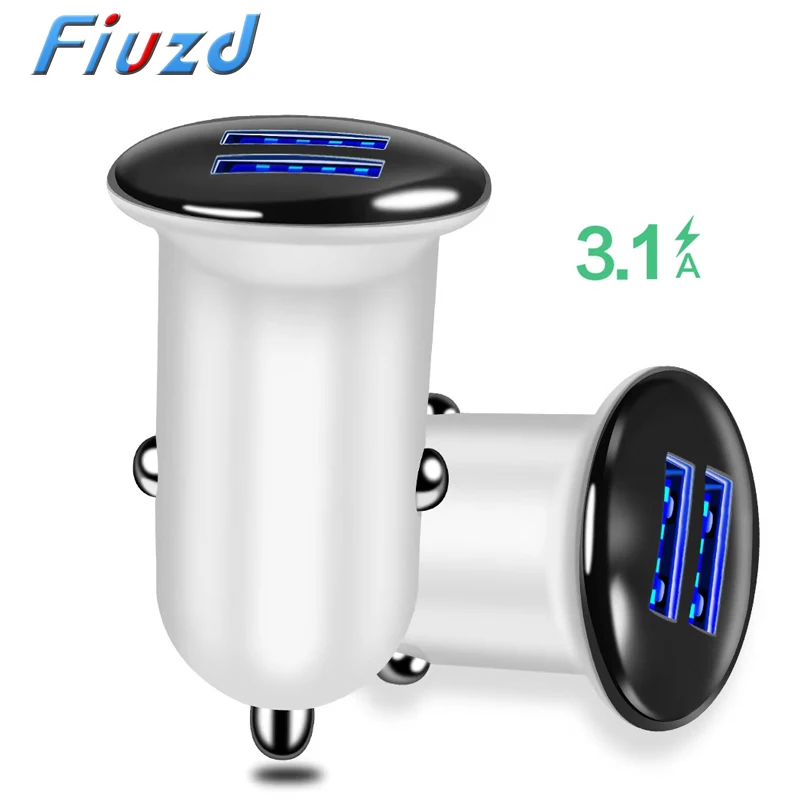 Fiuzd универсальное быстрое автомобильное зарядное устройство 3.1A с двумя USB для baseus быстрое зарядное устройство для телефона для aukey для Ugreen