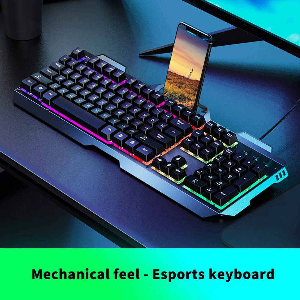 Gaming Keyboard И Мышь проводной Подсветка механическая клавиатура комплект геймера